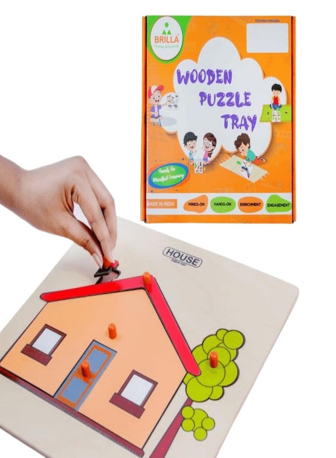 Brilla Made Wooden Montessori Puzzle Board for Kids 3-5 Years | House Pick & Fix | Educational Puzzle, Kids Brain Development, Animal Toys Set, Brain Teaser, Toddler Activity & Children’s Learning - Image 1